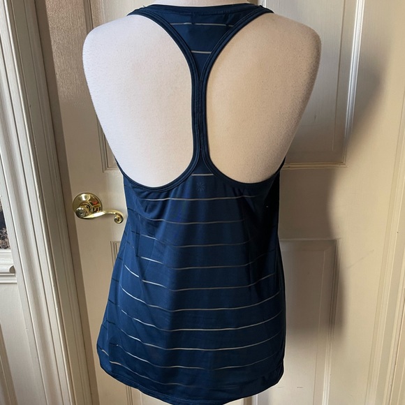 Athleta Sheer Lines Racer back Turquoise  Tank - Picture 3 of 6